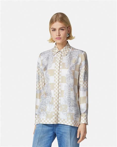 versace silk shirt medusa|versace contrasto silk shirt.